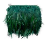 DIY Accesorios manuales, calcomanías de Costura, 2Meter Feathers Tassel Fringe Trim Clothes Ribbon Decoration Sewing Trimmings Needlework Decor(Dark Green)