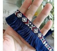 DIY Accesorios manuales, calcomanías de Costura, 3cm Lace Trim Fabric Tassel Fringe Edging Ribbon for Clothes Curtain Blanket Hammock Umbrella Decor Sewing (Navy Blue,5 Meters)