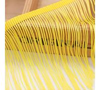DIY Accesorios manuales, calcomanías de Costura, Cinta de Encaje con borlas de poliéster de 10 Metros y 15 cm for Coser Vestidos de Baile Latino, Manualidades, Ropa y lámparas.(Yellow)