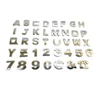 Di'y - Adhesivo cromado para emblema de coche, letras y números, autoadhesivo, alfabeto, a prueba de rayos UV, resistente a la intemperie, calcomanías y calcomanías de mercancía novedosa decoración