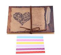 DIY Álbum de Fotos Libros de Firmas, Álbum de Fotos Hecho a Mano de Papel Kraft Scrapbooking Album Cuaderno, Regalo único para el Cumpleaños/Aniversario/Boda/Graduación para el Amante, Amigos, F