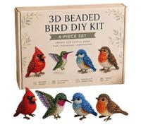 DIY Animal Beading Kit, Tiny 3D Beaded Animal DIY Set, With Colorful Beads And Instructions, 4 Cute Designs Bead Embroidery Kits For Beginners & Craft Enthusiasts, 3D Animals Themed (Forest Friend)