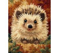 DIY Animal Kit De Alfombra Anudada Erizo De Fantasía Kit De Costura De Crochet,Kits Clásico De Alfombras Con Aguja De Pestillo Para Adultos,Set De Manualidades 3D Para Decoración Del 21x29in