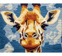 DIY Animal Kit De Alfombra Anudada Jirafa De Dibujos Animados Kit De Costura De Crochet,Kits Clásico De Alfombras Con Aguja De Pestillo Para Adultos,Set De Manualidades 3D Para Decor 23x16in