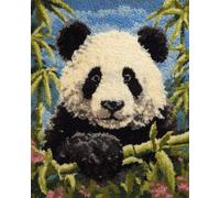 DIY Animal Kit De Alfombra Anudada Panda Gigante De Dibujos Animados Kit De Costura De Crochet,Kits Clásico De Alfombras Con Aguja De Pestillo Para Adultos,Set De Manualidades 3D Par 33x45in