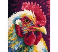 DIY Animal Kit De Alfombra Anudada Retrato De Gallo Kit De Costura De Crochet,Kits Clásico De Alfombras Con Aguja De Pestillo Para Adultos,Set De Manualidades 3D Para Decoración Del 21x29in
