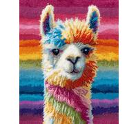 DIY Animal Kit De Gancho De Pestillo Alpaca De Dibujos Animados Kit De Costura De Crochet,Kits Clásico De Alfombras Con Aguja De Pestillo Para Adultos,Set De Manualidades 3D Para Dec 31x63in