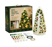 DIY Beaded Christmas Tree Kit - 3D Bead Art Craft Set, Holiday Decoration