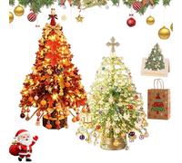 DIY Beaded Christmas Tree Kit, Handmade Mini Desk Xmas Bead Art (# Q)