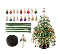 DIY Beaded Christmas Tree Kits, Colorful Handmade Mini Tabletop Decoration