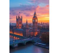 DIY Big Ben Bell Diamond Painting Kit Adultos, Paisaje Pintura de Diamante Art Completo, 5D Mosaico Bordado Punto Cruz Kit, Bricolaje Dibujo de Principiante, para Decoración de Hogar (40x50cm) Y1SG-78