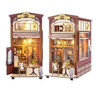 DIY Book Nook Kit, Casas de Muñecas en Miniatura Kit con Luz LED, Rompecabezas de Madera 3D Sujetalibro, Decor del Hogar para Adolescentes y Adultos, Idea de Regalo para Mujeres y niñas