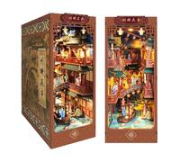 DIY Book Nook Kit con Luces LED, Sujetalibros de Rompecabezas de Madera, Decoración Miniatura 3D para Estantería, Regalo de Arte Cultural Chino para Exhibición en Escritorio
