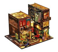 DIY Book Nook Kit - DIY Kit de casa de muñecas en Miniatura con Muebles y luz LED, 3D Puzzle Sujetalibros de Madera de Arte, Kits de Modelo para Adultos para Construir (SCARBROUGH)