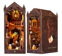 DIY Book Nook Kit, DIY Miniature Dollhouse Booknook Kit, DIY Casa Libros de Madera,Rompecabezas de Madera 3D con Sensor de luz LED, Mini Casa de Muñecas Creatividad Regalo para Adultos Adolescentes