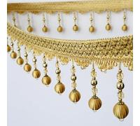 DIY Braided Crystal Bead Fringe Trim - Durable Polyester Lace for Home Decoration & Sewing Projects(Onecolor,6 Meters)