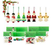 DIY Button Christmas Ornament Kit - Create Your Own Santa & Snowman with Fun Christmas Buttons for Crafts, Perfect for Xmas Tree Hanging Decorations and Holiday Gifts (2Pcs)