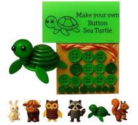 DIY Button Craft Kit,Highland Cow Button Ornament,Xmas Buttons Crafts Kit,Funny Animals Three-Dimensional Ornament Kits,Beginner-Friendly Buttons Ornament Decor,Unfinished Products (Sea Turtle)