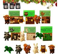 DIY Button Highland Cow Craft Kit, Animal Theme Fun Christmas Button Ornament Set, Beginner-Friendly Three-Dimensional Buttons Ornament for Holiday Stocking Filler Gift,Home Window Xmas Tree Decor
