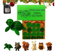DIY Button Highland Cow Craft Kit, Animal Theme Fun Christmas Button Ornament Set, Beginner-Friendly Three-Dimensional Buttons Ornament for Holiday Stocking Filler Gift,Home Window Xmas Tree Decor