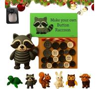 DIY Button Highland Cow Craft Kit, Animal Theme Fun Christmas Button Ornament Set, Beginner-Friendly Three-Dimensional Buttons Ornament for Holiday Stocking Filler Gift,Home Window Xmas Tree Decor