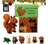 DIY Button Highland Cow Craft Kit, Animal Theme Fun Christmas Button Ornament Set, Beginner-Friendly Three-Dimensional Buttons Ornament for Holiday Stocking Filler Gift,Home Window Xmas Tree Decor