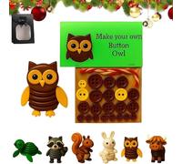 DIY Button Highland Cow Craft Kit, Animal Theme Fun Christmas Button Ornament Set, Beginner-Friendly Three-Dimensional Buttons Ornament for Holiday Stocking Filler Gift,Home Window Xmas Tree Decor
