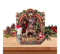 DIY Christmas Building Model Kit - 20.8x15.5x5.5cm | 3D Scene Puzzle | Assembly Craft | Festive Holiday Decoration For Home Tabletop And Family Activity