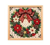 DIY Christmas Fabric Art Painting Kit, No Sewing with Frame & Tools