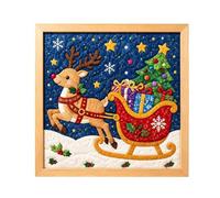 DIY Christmas Fabric Art Painting Kit, No Sewing with Frame & Tools