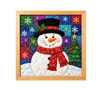 DIY Christmas Fabric Art Painting Kit, No Sewing with Frame & Tools