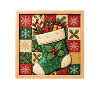 DIY Christmas Fabric Art Painting Kit, No Sewing with Frame & Tools