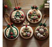 DIY Christmas Felt Patch Kit, Felt Christmas Ornaments, with Pre-Cut Felts Sheet Xmas Kit Beginner-Friendly Handmade Gift for DIY Party Favors Xmas Decorations Cute Felts Gifts