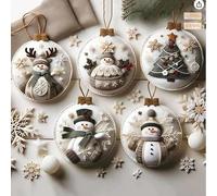 DIY Christmas Felt Patch Kit, Felt Christmas Ornaments, with Pre-Cut Felts Sheet Xmas Kit Beginner-Friendly Handmade Gift for DIY Party Favors Xmas Decorations Cute Felts Gifts