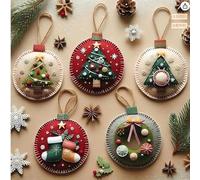 DIY Christmas Felt Patch Kit, Felt Christmas Ornaments, with Pre-Cut Felts Sheet Xmas Kit Beginner-Friendly Handmade Gift for DIY Party Favors Xmas Decorations Cute Felts Gifts