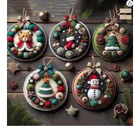DIY Christmas Felt Patch Kit, Felt Christmas Ornaments, with Pre-Cut Felts Sheet Xmas Kit Beginner-Friendly Handmade Gift for DIY Party Favors Xmas Decorations Cute Felts Gifts
