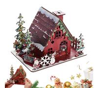 DIY Christmas Village House,No Glue 3D PU-zzle,Table Desk Fireplace,Family | No Glue 3D Village,DIY Mini House Set,Festive Desk Decor,Family Craft,Parent Child Activity,Winter Party,Keepsake Activity