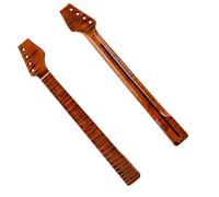 DIY Cuellos de guitarra Accesorios Para Mástil De Guitarra Eléctrica De Una Pieza 21 Trastes Material De Arce En Llamas Pintura Amarilla Brillante