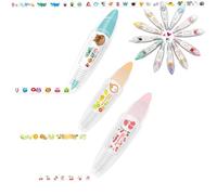 DIY Cute Animals Press Type Decorative Pen, DIY Lace Decoration Tape Pen, Animal Press Decorative Pens, Creative Cartoon Pattern Decorative Tape, Lace Correction Tape Roller Pen For Kids (3PCS-D)