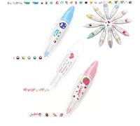 DIY Cute Animals Press Type Decorative Pen, DIY Lace Decoration Tape Pen, Animal Press Decorative Pens, Creative Cartoon Pattern Decorative Tape, Lace Correction Tape Roller Pen For Kids (3PCS-E)