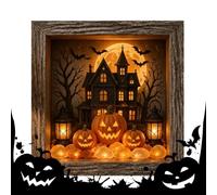 DIY - de recuerdos de Halloween luminosa, 21,6 x 21,6 cm, madera brillante