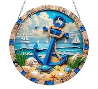 DIY Diamond Art Ornament Kit for Adults, DIY Hanging Kits Double-Sided Printed Single-Side Drill Rhinestone Diamond Art Window Pendants Diamonds Painting for Garden Door Decor