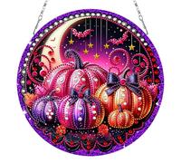 DIY Diamond Art Ornament Kit for Adults, DIY Hanging Kits Double-Sided Printed Single-Side Drill Rhinestone Diamond Art Window Pendants Diamonds Painting for Garden Door Decor