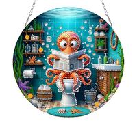 DIY Diamond Art Ornament Kit for Adults, DIY Hanging Kits Double-Sided Printed Single-Side Drill Rhinestone Diamond Art Window Pendants Diamonds Painting for Garden Door Decor