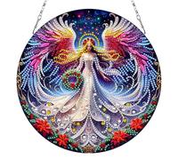 DIY Diamond Art Ornament Kit for Adults, DIY Hanging Kits Double-Sided Printed Single-Side Drill Rhinestone Diamond Art Window Pendants Diamonds Painting for Garden Door Decor