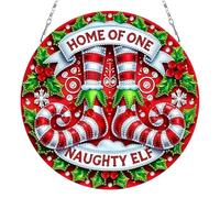 DIY Diamond Art Ornament Kit for Adults, DIY Hanging Kits Double-Sided Printed Single-Side Drill Rhinestone Diamond Art Window Pendants Diamonds Painting for Garden Door Decor