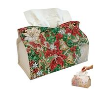 DIY Diamond Art Painting Tissue Box,PU Leather Desktop Organizer,5D Diamond Embroidery Craft Tissue Box,for Home Office Car Container,Handmade Craft Gift