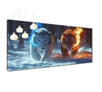 DIY Diamond Painting Adultos Llama, Cuadros Diamantes 5D Tigre Kit de Punto de Cruz para Manualidades Adultos, Kits Diamond Art Principiantes, Pintura Diamante Niños Decoracion Hogar 80x160 cm T3-497