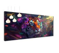 DIY Diamond Painting Adultos Tropical, Cuadros Diamantes 5D Tigre Kit de Punto de Cruz para Manualidades Adultos, Kits Diamond Art, Pintura Diamante Niños Decoracion Hogar Pared 50x100 cm T3-443