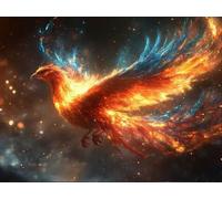 DIY Diamond Painting Kit para Adultos, Animal FéNix 5D Diamont Art, Pintura Bordado Mosaico Cristal, Adecuado para Niño Principiantes, Decoración Pared Regalo 70x90cm YN7N-152